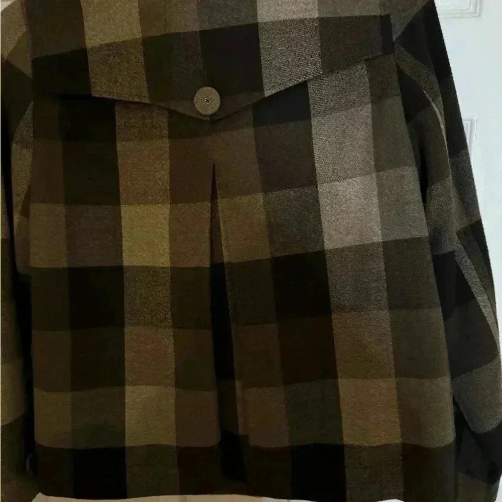Liz Claiborne Plaid Peacoat Size Small - Picture 6 of 7